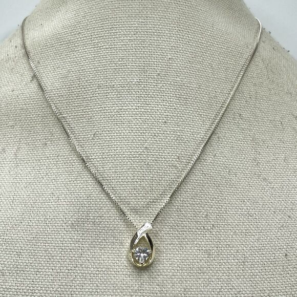 Mother Daughter Friend 925 Sterling Silver Cubic Zirconia Heart Pendant Necklace - Picture 3 of 10